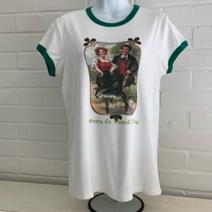 womens teenager girls bella st. patricks irish theme day t-shirt size xxl